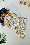 Miniğimin Cicileri Safari Baskılı Pamuklu Erkek Çocuk Pijama Takımı - Sarı