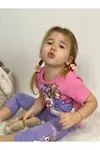 Miniğimin Cicileri Uncrn Baskılı Kapri Taytlı Kız Çocuk Penye Takım - Pembe