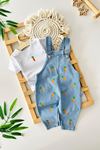 Miniğimin Cicileri Havuç Baskılı Yumuşak Kotlu Unisex Bebe 2 li Takım - Mavi
