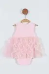 Miniğimin Cicileri (3-15 Ay) Papatya Desenli Tüllü Zıbınlı Kız Bebek Elbise - Pembe