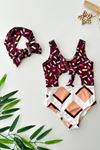 Miniğimin Cicileri (3-10 Yaş) Bağlama Detaylı Kız Çocuk Bikini Mayo Takım - Bordo