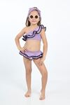 Miniğimin Cicileri Volanlı Kız Çocuk Bikini - Mor
