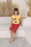 Miniğimin Cicileri (11-14 Yaş) Mnn Puantiye Desenli Kız Çocuk Kapri Takım - Sarı
