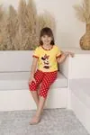 Miniğimin Cicileri (11-14 Yaş) Mnn Puantiye Desenli Kız Çocuk Kapri Takım - Sarı