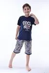 Miniğimin Cicileri (6-11 Yaş) Cool Boy Desenli Erkek  Çocuk Kapri Takım - Lacivert