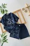 Miniğimin Cicileri Simli 100 Dsny Desenli Unisex Şortlu Çocuk Takım - Lacivert