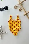 Miniğimin Cicileri Puantiueli Mnn Ms Baskılı Kız Çocuk Mayo Bikini - Sarı