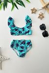 Miniğimin Cicileri Karetta Karetta Baskılı Kız Çocuk Mayo Bikini - Turkuaz