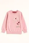 Miniğimin Cicileri Beautiful Çiçek Detaylı Kız Çocuk Sweatshirt - Pembe
