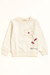 Miniğimin Cicileri Beautiful Çiçek Detaylı Kız Çocuk Sweatshirt - Beyaz
