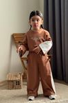 Miniğimin Cicileri Lola Ribbon Wide Fit Kız Çocuk Takım - Kahve