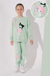 Miniğimin Cicileri Krm My Mldy Baskılı Kız Çocuk Takım - Su Yeşili