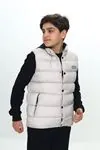 Miniğimin Cicileri Kapüşonlu Cepli Erkek Çocuk Şişme Yelek - Krem