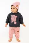 Miniğimin Cicileri Hi Baskılı 2 li Kız Bebe Takım - Pembe