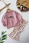 Miniğimin Cicileri Kalp Detaylı Kız Çocuk 2 li Takım - Pembe