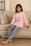 Miniğimin Cicileri Hll Kty Love  Baskılı Kız Çocuk Pijama Takımı - Pembe
