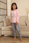 Miniğimin Cicileri Hll Kty Love  Baskılı Kız Çocuk Pijama Takımı - Pembe