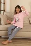Miniğimin Cicileri Hll Kty Love  Baskılı Kız Çocuk Pijama Takımı - Pembe