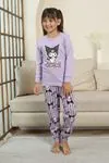 Miniğimin Cicileri Krm Baskılı Kız Çocuk Pijama Takımı - Lila