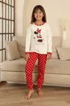 Miniğimin Cicileri Mnn Puantiye Baskılı Kız Çocuk Pijama Takımı - Beyaz