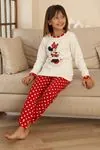 Miniğimin Cicileri Mnn Puantiye Baskılı Kız Çocuk Pijama Takımı - Beyaz