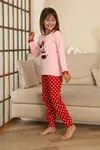 Miniğimin Cicileri Mnn Puantiye Baskılı Kız Çocuk Pijama Takımı - Pembe