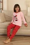 Miniğimin Cicileri Mnn Puantiye Baskılı Kız Çocuk Pijama Takımı - Pembe