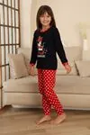 Miniğimin Cicileri Mnn Puantiye Baskılı Kız Çocuk Pijama Takımı - Siyah