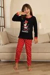 Miniğimin Cicileri Mnn Puantiye Baskılı Kız Çocuk Pijama Takımı - Siyah