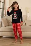 Miniğimin Cicileri Mnn Puantiye Baskılı Kız Çocuk Pijama Takımı - Siyah