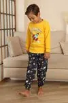 Miniğimin Cicileri Space Baskılı Erkek Çocuk Pijama Takımı - Sarı