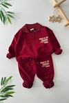 Miniğimin Cicileri Make İt All Kabartma Baskılı Erkek Çocuk 2 li Takım - Bordo