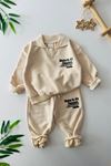 Miniğimin Cicileri Make İt All Kabartma Baskılı Erkek Çocuk 2 li Takım - Krem