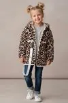 Miniğimin Cicileri Sırt Çantasına Dönüşebilen Peluş Unisex Çocuk  Mont - Kahverengi