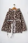 Miniğimin Cicileri Sırt Çantasına Dönüşebilen Peluş Unisex Çocuk  Mont - Kahverengi