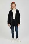 Miniğimin Cicileri Sırt Çantasına Dönüşebilen Peluş Unisex Çocuk  Mont - Siyah