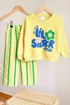 Miniğimin Cicileri Lil Sister Papatya  Detaylı Çizgi Detaylı Kız Çocuk 2 li Takım - Sarı
