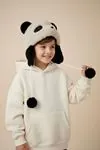 Miniğimin Cicileri Panda Kürk Kulaklı Sevimli Erkek Çocuk Kulaklık - Bej