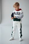 Miniğimin Cicileri Paris Baskılı Kapüşonlu Kışlık Erkek Çocuk Takım - Ekru
