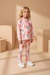 Miniğimin Cicileri Papatya Baskılı Taytlı Kız Çocuk Takım - Somon
