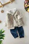 Miniğimin Cicileri Çıkarılabilir Kol Detaylı Min 3 lü Unisex Takım - Gri