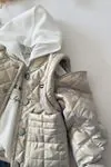 Miniğimin Cicileri Çıkarılabilir Kol Detaylı Min 3 lü Unisex Takım - Gri