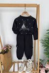 Miniğimin Cicileri Cute Balerina Desenki Fiyonk Detaylı Kız Çocuk 2 li Takım - Siyah
