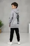 Miniğimin Cicileri Tokyo Baskılı Erkek Çocuk Kışlık Sweat - Gri