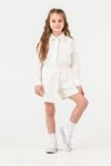Miniğimin Cicileri Pul Payet Detaylı Gömlekli Şortetekli Kız Çocuk Takım - Beyaz