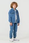 Miniğimin Cicileri Armalı Spor Kot Erkek Çocuk 3’lü Takım - Mavi