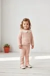 Miniğimin Cicileri Kuğu Yaka Güpür Lovely Family Kız Bebek Takım - Somon