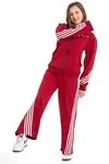 Minigimin Cicileri Şeritli Dri Fit Kapşonlu Kız Çocuk 2 li Eşofman Takımı - Bordo
