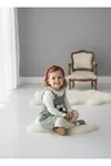 Miniğimin Cicileri Çilek Nakış Kız Bebek 2 li Kadife Elbise - Yeşil