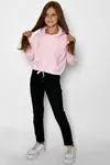 Miniğimin Cicileri Pineapple Kabartma Desenli Kız Çocuk Sweat - Pembe